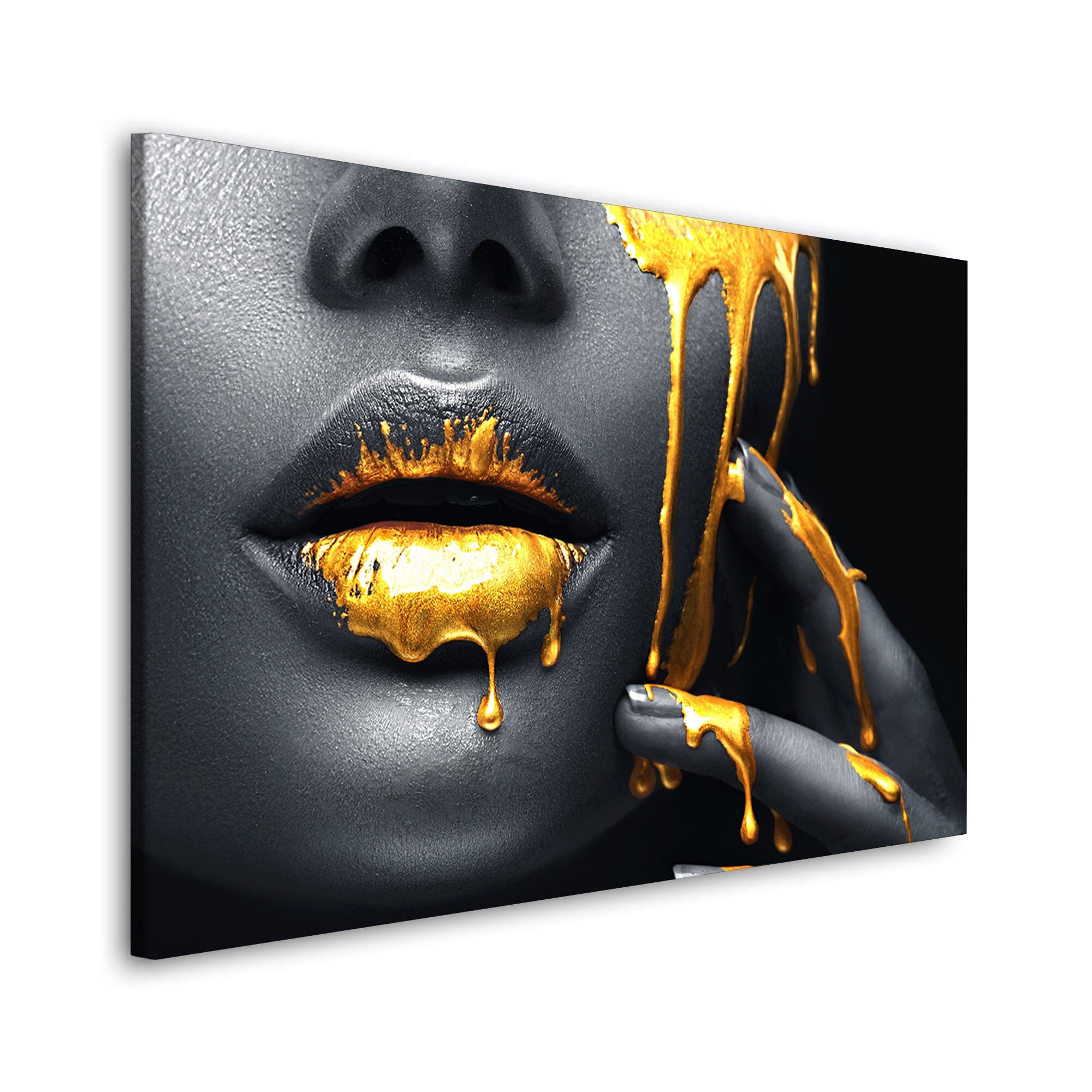 golden-lips-face-premium-wandbild